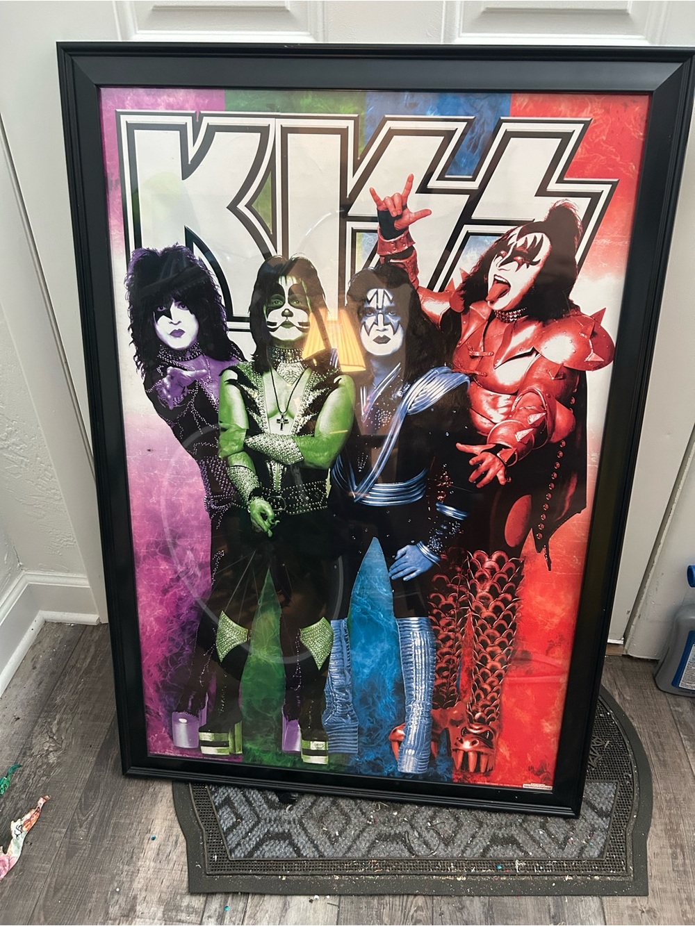 KISS Costume Group Poster Featuring Iconic Band Look Framed - Picture 5 of 5
